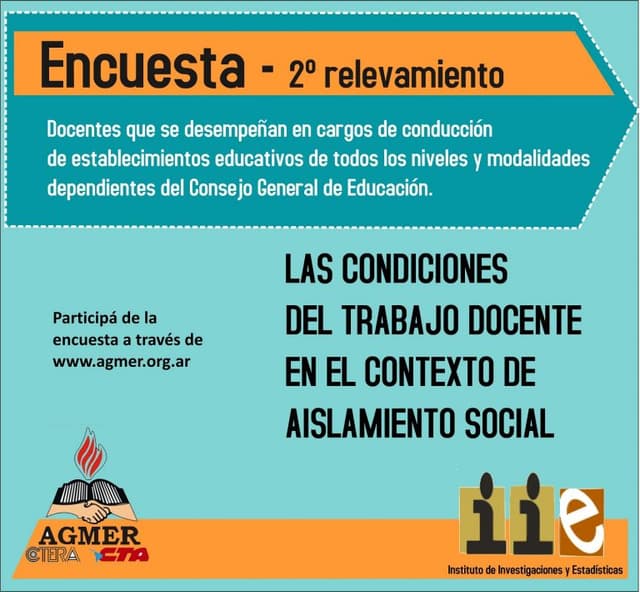 Encuesta sobre las condiciones de trabajo docente en el contexto de la cuarentena &#8211; 2° etapa