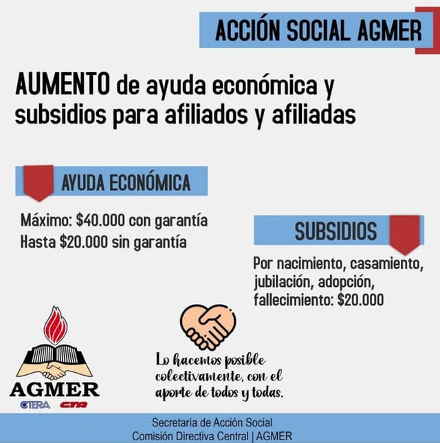 Actualización de montos de ayuda económica y subsidios
