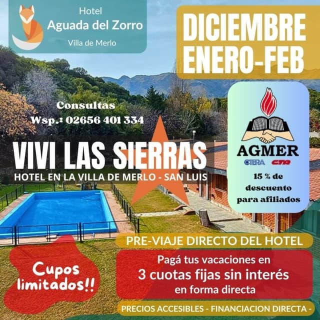 Hotel con descuento en Villa Merlo