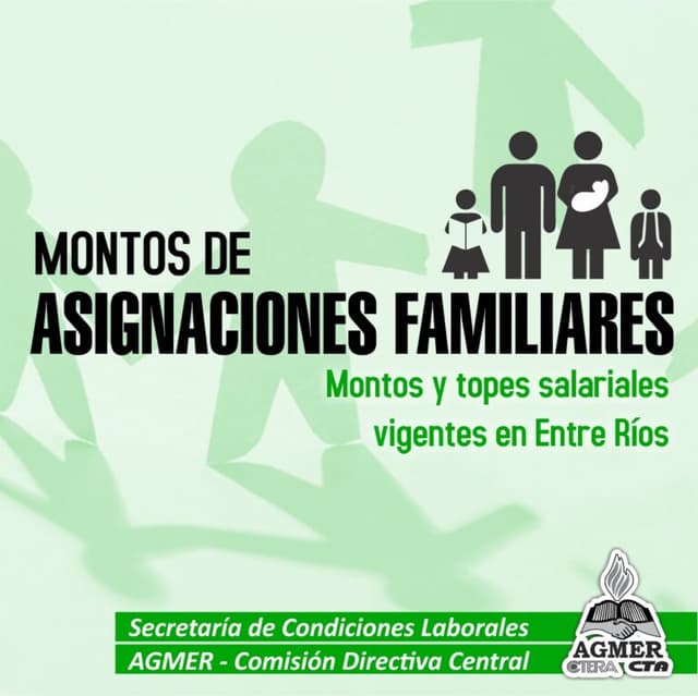 Nuevos montos vigentes de asignaciones familiares