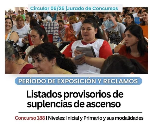Listados provisorios de suplencias de ascenso: exposición y reclamos