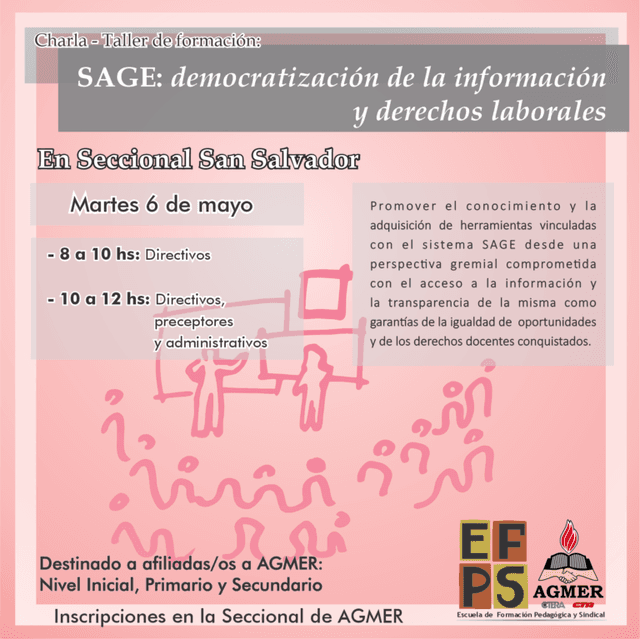 Charla-taller “SAGE: democratización de la información y derechos laborales”