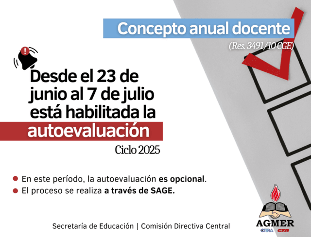 Concepto anual docente: autoevaluación