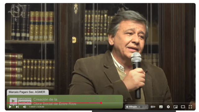 Defensa del IOSPER. Intervención de Marcelo Pagani en la comisión de Diputados