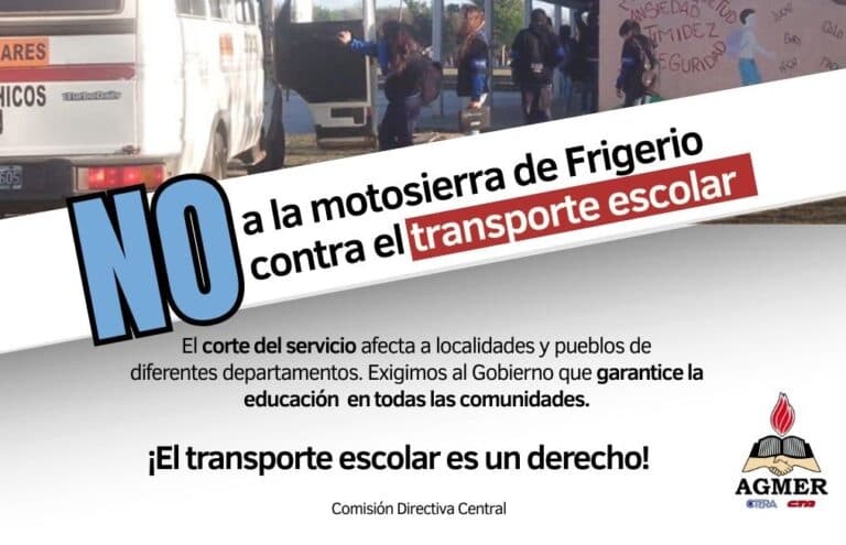 NO a la motosierra de Frigerio contra el transporte escolar